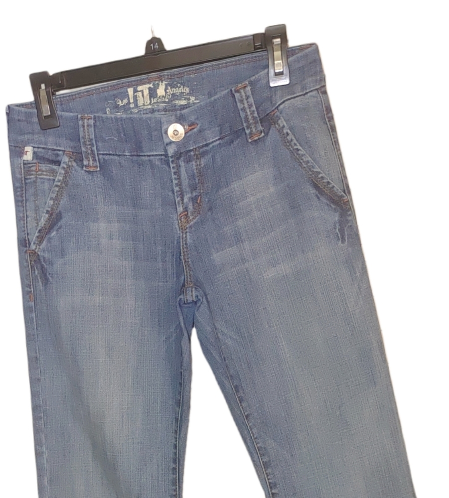 !iT Boot Cut Jean Womens 28 Distressed Stretch Medium Wash Denim